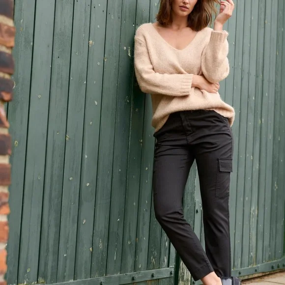 Kaffe KAalioma Smoke Gray Pullover sweater Wool Blend women size M - Picture 2 of 15